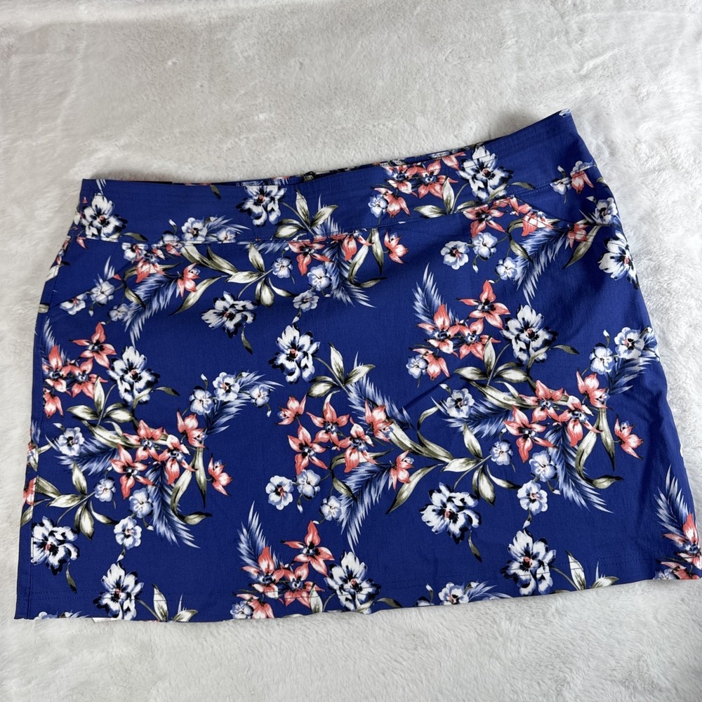 Mario Serrani Italy Women XXL Blue Floral Comfort Stretch Skort NWT 1746385